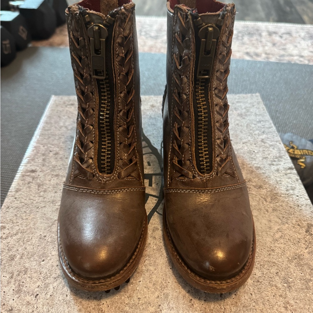 Freebird by Steven Dark Brown Braided Ankle Boots - Size 6